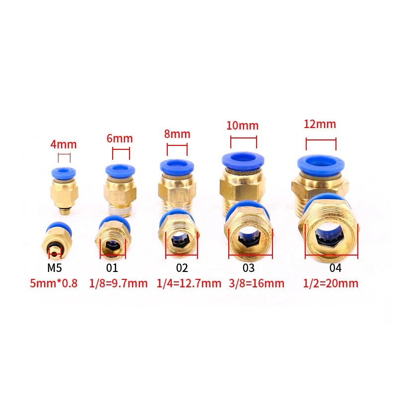 50Pcs PC Pneumatic Fitting Air - Compression Fitting Brass ulasan dan harga