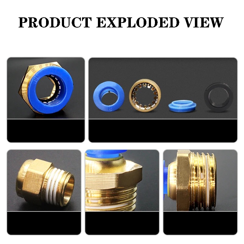 50Pcs PC Pneumatic Fitting Air - Compression Fitting Brass ulasan dan harga