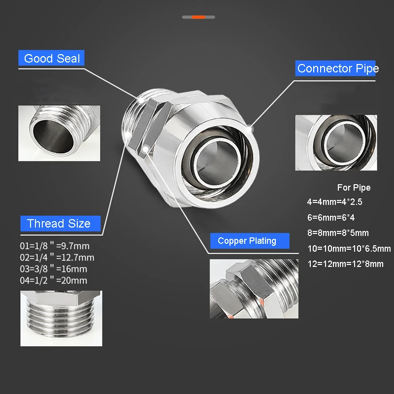 Copper Pneumatic Fittings Air  - Compression Fitting Brass ulasan dan harga