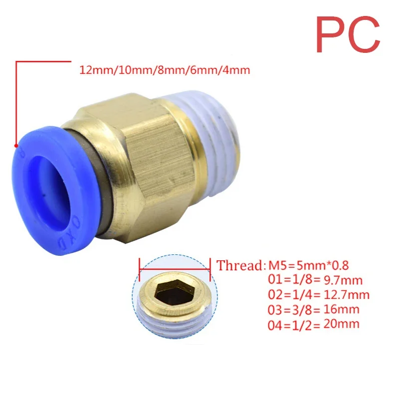 1PCS Pneumatic Quick Connector - Compression Fitting Brass ulasan dan harga